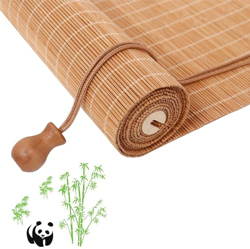 Made To Measure Blinds Bamboo Blinds For Windows Outdoor Blind Handwoven Easy To Install Suitable For Indoor And Outdoor Use B+ carbonized color