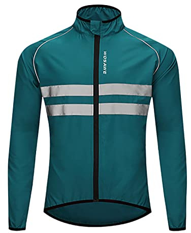 Fahrradjacke Herren Wasserdicht Atmungsaktiv Sommer Radtrikot Jacke Langarm Stehkragen Fahrradtrikot Vollständig Reflektierende Warnjacke Dünn Softshell Radfahren Jersey Mantel Radsport Bekleidung
