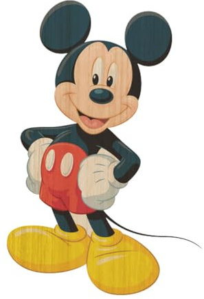 Sagoma figura in legno e carta Personaggio a scelta grandezza Altezza naturale con Piede Autoportante Ideale per Compleanni Feste Realizzato in legno Resistente Made in Italy (Topolino)