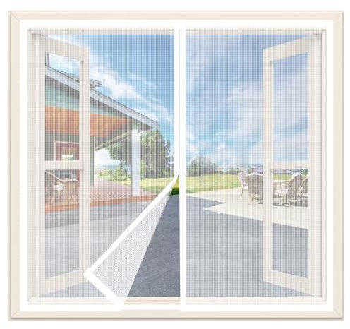 Zanzariere per finestre,zanzariere per porte,zanzariere,finestre da tetto,zanzariere chiudibili senza forare con nastro adesivo Bianco-W80 x H160cm