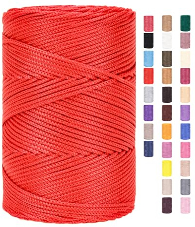 ChongKuan Hilo de cuerda de 3 mm x 225 m, para ganchillo, macramé, bolsas, cordón de algodón de poliéster, hilo de panadería, cordel de algodón, cordón de macramé, hilo de algodón, hilo de algodón