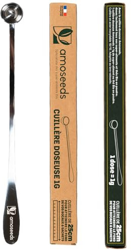 Cuillère-mesure à thé | Dose de 1 gramme | Acier inoxydable 18/10 | Qualité Supérieure (25 cm)