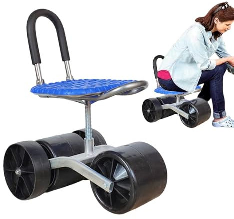 Garden Cart - Rolling Garden Cart Stool, Gardening Cart With Adjustable Height, Foldable Gardening Seat With Adjustable Height, Smooth & Sturdy Gardening Workseats For Outdoor Use