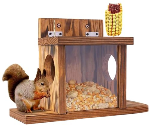 Ekorre Matningslåda - Utomhus Trä Matningshus, Ekorrar Och Chipmunks | Djurliv Matningsstation, Hängande Matare Trädgårdsmatare, Skydd För Häckande