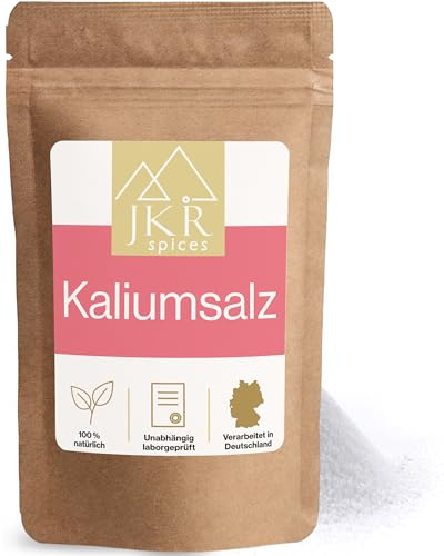 JKR Spices Kaliumsalz 900g – Blutdrucksalz mit 35% weniger Natrium | Mit Kaliumchlorid und Magnesiumchlorid – natriumreduzierter Salzersatz zum Kochen, Würzen und Nachsalzen