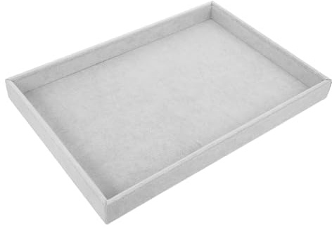 TOVINANNA Vassoio Espositivo Per Gioielli in Velluto Scomparti, Organizer Portagioie Per Orecchini e Pendenti, Vassoio Portaorecchini Grande Grigio, Per Viaggi e Esposizioni