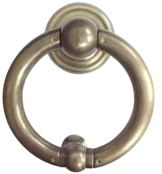 Llamador Puerta, Aldaba Para Puerta 1 aldaba de latón macizo dorado o bronce for puerta, moderna, de vidrio, de madera, tirador de puerta, manija de anillo for herrajes decorativos.(4.7 in Copper Colo