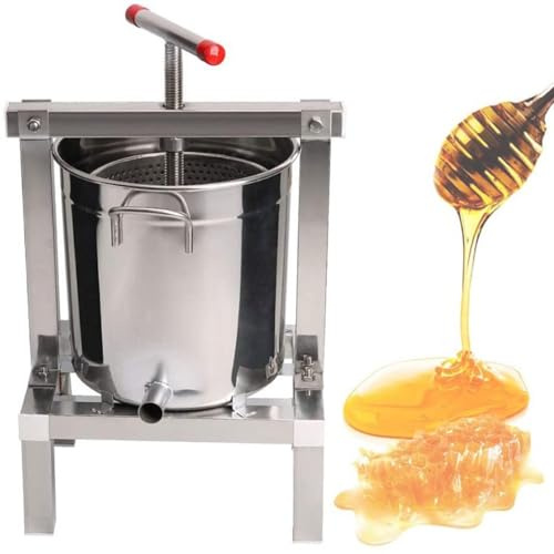 Estrattore e centrifuga per miele in acciaio inox 304, 2 in 1, manovella manuale, strumento per apicoltura a nido d'ape e cera d'api