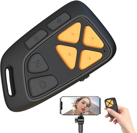Telecomando per lo scorrimento del telefono, clicker wireless per girare pagine – Otturatore silenzioso ricaricabile per fotocamera, per video, registrazione, tablet, laptop, foto