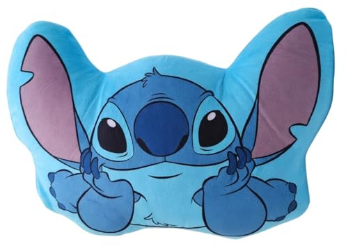 Disney Lilo & Stitch 3D Kissen, Dekokissen, Kuschelkissen, Blau, Waschbar, Kinder Deko, Verschiedene Größen (Hellblau)