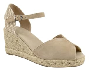 MODELISA - Sandalias Cuña de Esparteñas para Mujer, Alpargatas con Plataforma de Yute y Pulsera al Tobillo (Beige, Sistema tallas calzado EU, Adulto, Mujer, Números, mediano, 39)