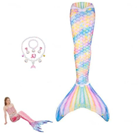 Niedliches Set MäDchen-Kleidungssets Leicht Und Atmungsaktiv Ideal FüR Pool Und Meer,meerjungfrauenflosse-130