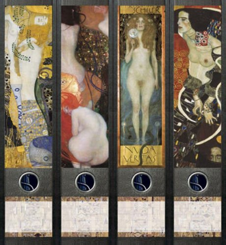Ordnerrücken breit 4er Set Klimt Labels Deko Etiketten
