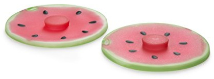 Charles Viancin - Set of 2 Watermelon 4” Silicone Drink Covers - Airtight Seal on Any Smooth-Rimmed Glass, Keep Drinks Cool or Hot - BPA-Free - Oven, Freezer, Dishwasher Safe