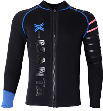 Sharplace de Combinaison à Manche Longue en Néoprène 3mm Extensible de sous-Marine Sports Nautique, Noir, M