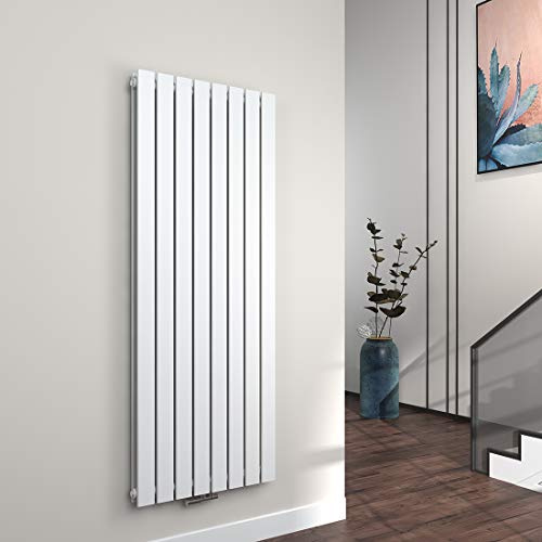 EMKE Vertikal Heizkörper 1600x616 mm Design Flachheizkörper mit Mittelanschluss, Doppellagig Weiß Paneelheizkörper Wandheizkörper für Bad, Schlafzimmer & Wohnzimmer, 1933W