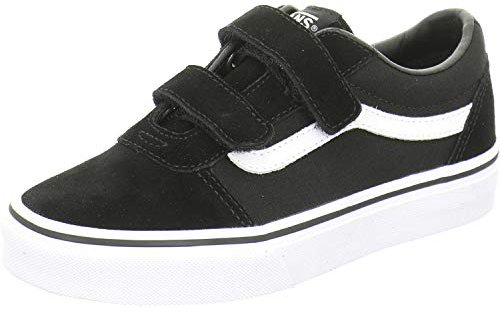 Vans Ward V Jungen Sneaker, Suede Canvas Black White, 34 EU