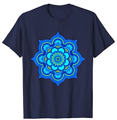 Yoga Mandala blau turquoise T-Shirt