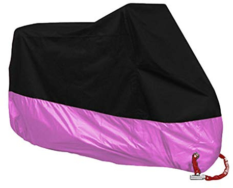 Motorradabdeckung Wasserdicht Motorrad Abdeckplane Outdoor Winterfest Motorradgarage Mit Schlosslöcher Pink M 200 * 90 * 100CM