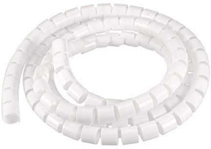 N/A Flexible Spiralschlauch, Spiralbindung, 18 mm x 20 mm, für Computer Draht, 1,5 m, Weiß