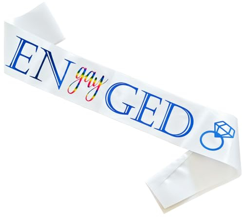 Magnusson's Garden Engayged Sash, Bride, Groom to Be Sash Gay Pride Lesbian Wedding Shower Bachelor Bachelorette Party Same Sex Wedding Engagement Decor, LGBTQ Pride Month Parade Accessory