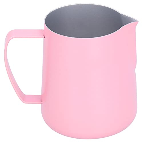 Jarra de leche de lujo de 400 ml, jarra de café rosa, jarra de leche, jarra de leche con pico de águila, herramienta de barista para barras de café