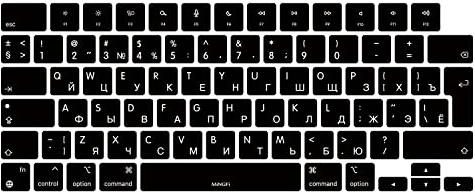 MiNGFi Silikon Russisch Tastaturschutz für MacBook Pro/Max 14&16 M1-M4(A3185 A2485 A2780 A2991 A3403 A3186) Air 13,6&15,3 M2-M4(A3113 A3240 A2941 A3114 A3241) EU/ISO Tastaturlayout - Schwarz