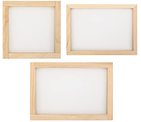 Hayaww 3 Pcs Papermaking Hand Molds,Wooden Screen Printing Frame Paper Making Frame Paper Making Steve Wood Paper Making Screen Kit Paper Wood Making Mould,3 GrößEn,Kids Teens Teaching Paper Making