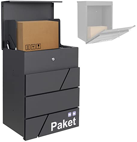 ML-Design Cassetta Postale per Pacchi 44 x 35 x 58 cm in Acciaio Zincato Antracite Moderna Buca delle Lettere Montaggio a Parete con Serratura a Cilindro incl. 2 Chiavi Casella Posta Casa Ufficio