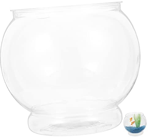 iplusmile Bocal à Poissons - Ronde Aquariophilie Plastique - Planteur Vase en Plastique Aquarium en Bocal À Poissons Décoratif pour Fleurs Poissons, 18 x 16cm