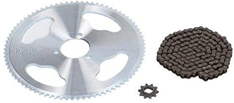 Drfeify Chain and Sprocket Kit 80T 25H 34mm 3 Holes Sprocket 10T H Hole Chain Sprocket 146 Links Chain Suitable for 1020 Motor