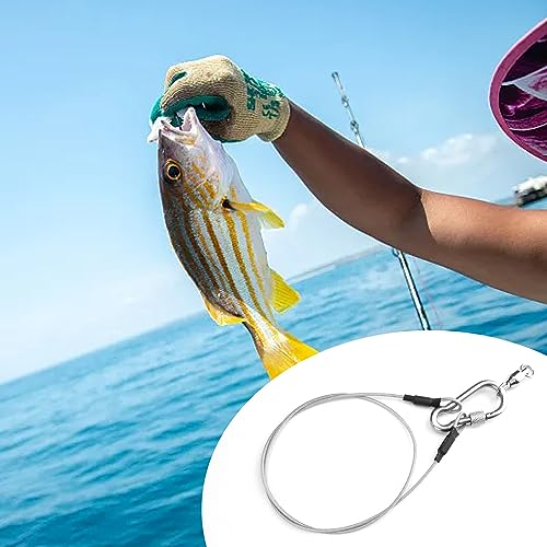 Stahlvorfach Hecht 60 cm, SPRHR 2 Stück Vorfach Angeln, Hecht Vorfach, Langlebig, Anti-Oxidation, mit Karabiner, Geeignet zum Angeln, Lockenfischen, Meeresangeln