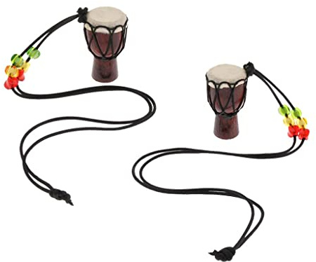 Holz Mini Classic Drummer Djembe Percussion African Hand Drum Anhänger E braun 5cm