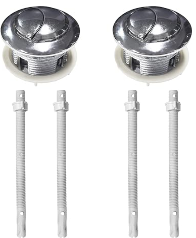Lot de 2 boutons de chasse d'eau de WC, accessoires de remplacement pour chasse d'eau, boutons de chasse d'eau de salle de bain avec tête ronde pour la réparation des réservoirs de salle de bain,