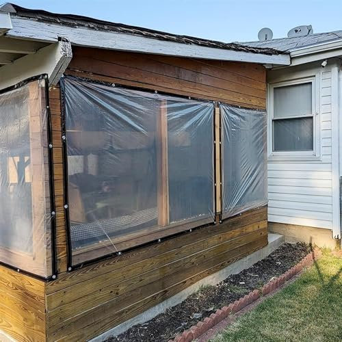 Klare Plane mit Ösen, Pergola-Seitenwände, wasserdichte Plane, Plane, Terrassenüberdachung for Gewächshaus, Veranda im Freien, Kinderzimmer, Vordach (Size : 15x7ft/4.5x2m)