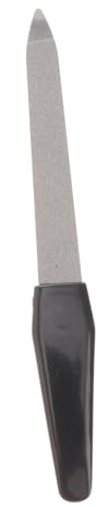 Lima Unghie a Doppia Faccia 11,8cm in Acciaio Inox Impugnatura | Strumento Compatto, Presa Confortevole, per Estensioni e Punte Brillanti, Accessori Manicure e Pedicure