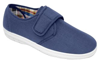Chums Men's Extra Wide Fit Canvas Touch Fasten Shoes | Lightweight, Breathable & Adjustable Wider (H) Fitting Footwear