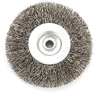 Brosse Nylon Abrasifs Brosse de roue métallique en acier inoxydable for la meuleuse de banc polissage outil d'abrasif en métal (Color : 250mm Hole32mm)