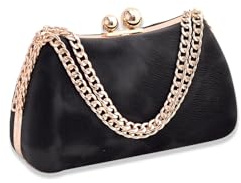CORIOS Dam Kvällsväska Marmor Clutch Mode Kedja Liten Kuvertväska Axelväska Elegant Brudväska Axelväska Messenger-Väskor för Cocktail Dans Ceremoni Party, Svart, L, Retro