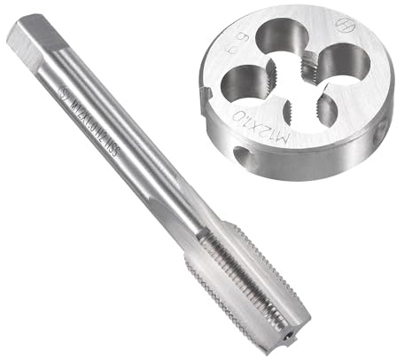 MACHSWON Ensemble tarauds et filières métriques M12 x 1 mm – Tarauds à vis avec kit de filetage rond pour réparation de filetage