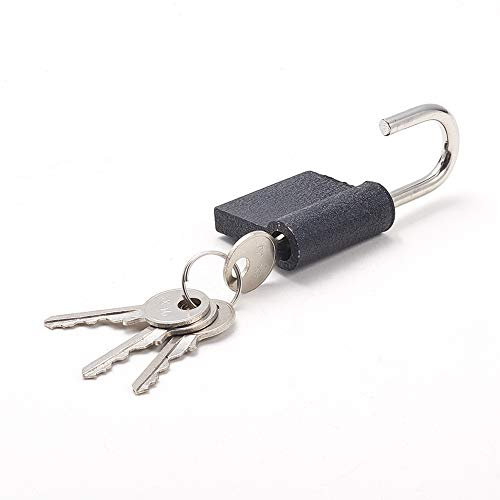 Lucchetto, lucchetto Lucchetto in ferro con larghezza corpo 22-50mm con 4 chiavi Finitura opaca Meccanismo a perno con grillo indurito Nero 1 pezzo(50mm)