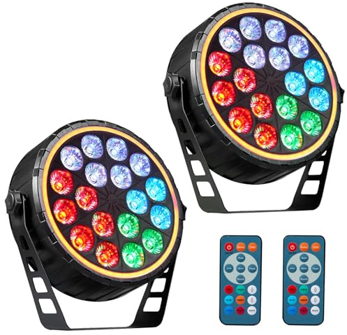 Projecteurs Par LED ZKYMZL – 150W RGBW 4-en-1 pour Éclairage de Scène Intérieur – Idéal pour Noël, Halloween, Fêtes, Disco, Mariages – avec Télécommande, Activation Sonore & Contrôle DMX (2 pièce)