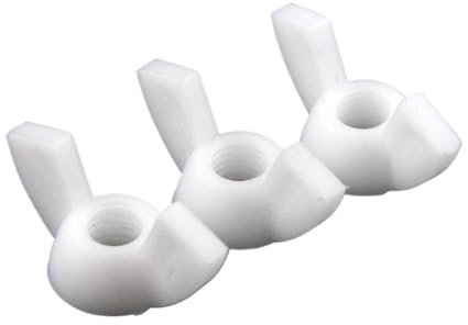 LMPVPDGADZ Schwarz-weiße Nylon-Flügelmutter, Kunststoff-Barrenmutter, Kunststoff-Flügelmutter M3 M4 M5 M6 M8 M10 M12(White,M3-20pcs)