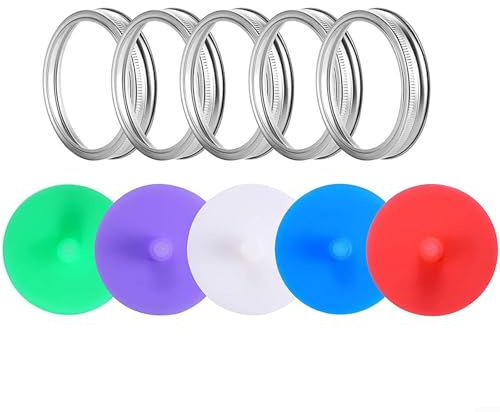 Pickle Pipes - Waterless Airlock Fermentation Lids - Regular Mouth Jar Fermenter Cap - Silicone