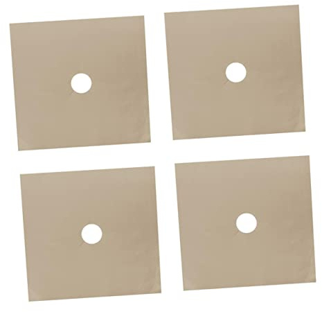 ABOOFAN Lot de 4 Tapis de Nettoyage Antiadhésifs pour Cuisinière à Gaz Résistants à 260°C Réutilisables Protection de Plaque de Cuisson Faciles à Ajuster Sûrs et Pratiques