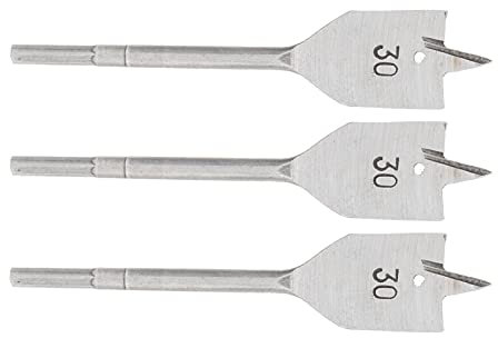 3Pcs High Carbon Steel Flat Wood Drill Bit Set Spade Boring Tool 30mm Woodworking