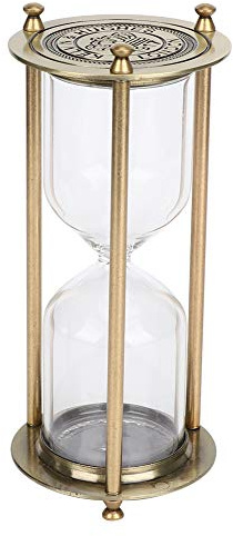 Orologio di Sabbia di Vetro, Elegante Design in Legno Timer a Clesser per Meditazione dello Studio Lavoro, Gestione del Tempo Funzionale, Opzione Portatile Compatta con Stile Vetro Trasparente