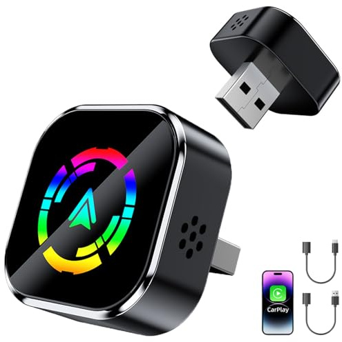 AndThere Adaptateur Carplay sans Fil, Dongle Car Play Voiture Cle Carplay sans Fil Bluetooth 5.0 Easy Connect, Wireless Carplay Adapter Clé USB Car Play Plug and Play Rapide et Stable