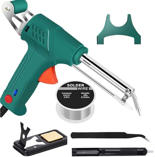 Kit di saldatura laser multifunzione da, utensili per saldatura laser industriali riscaldati internamente, saldatore automatico cablato, pistola per saldatura elettrica riscaldata internamente (Green)