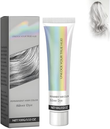 Trattamento Ravvivante per Capelli Grigi, Crema Colorante Argento, Instant Hair Dye Shampoo, Liscio e Lucido, Crea Diversi Colori di Capelli, Adatto a Tutti i Tipi